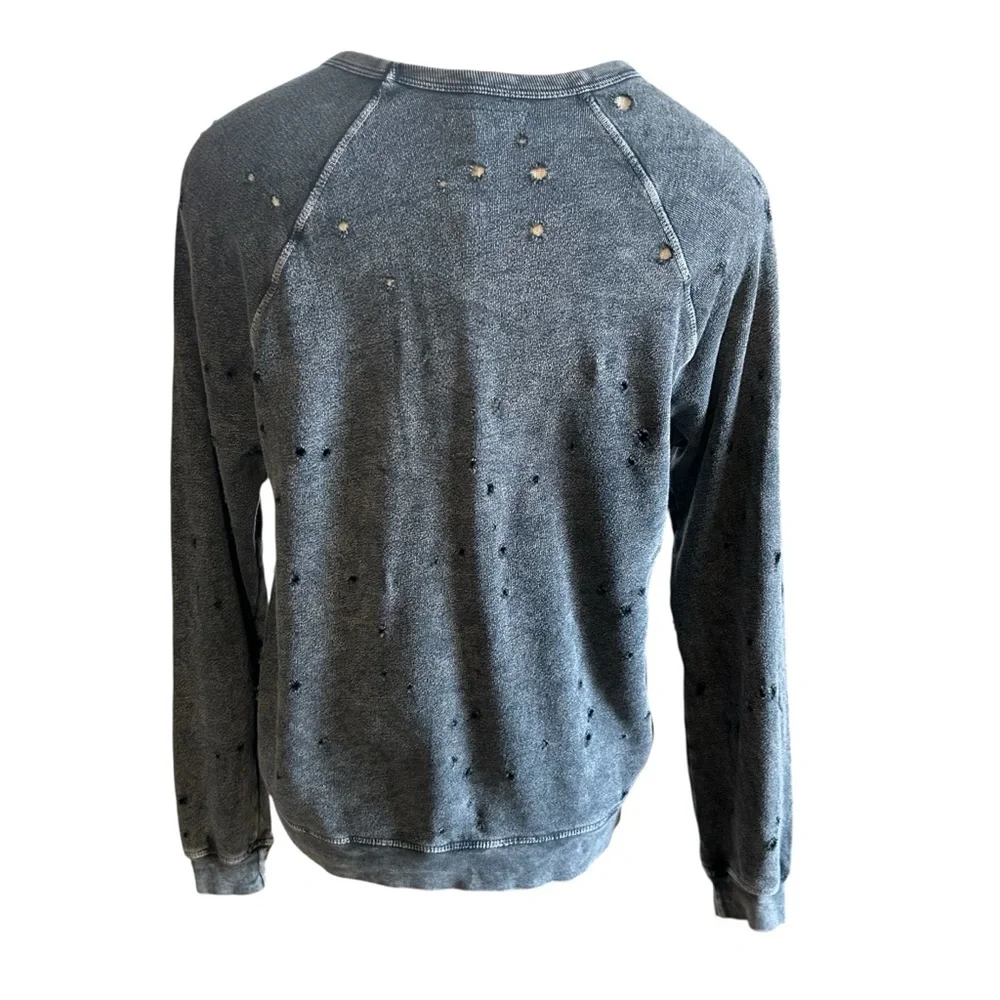 Michael Lauren Gray distressed Crewneck Sweatshirt Size S - Picture 4 of 8